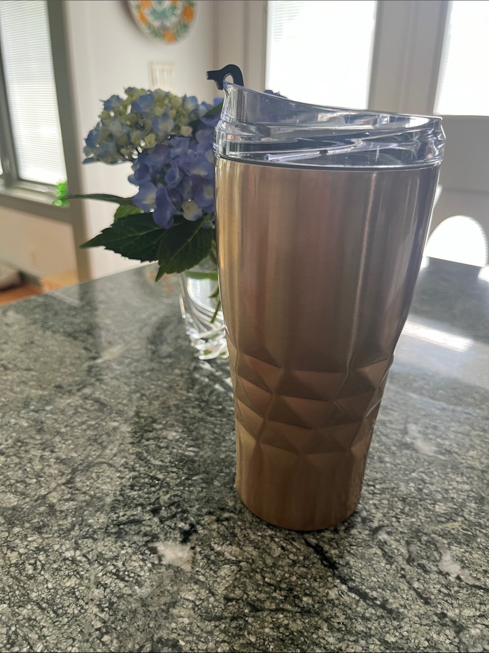 Primula Geometric Double-Wall Travel Tumbler in Bronze